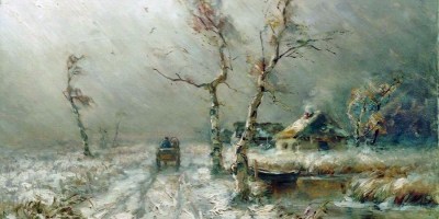 La tempête de neige arrive. 1910. Collection privée.