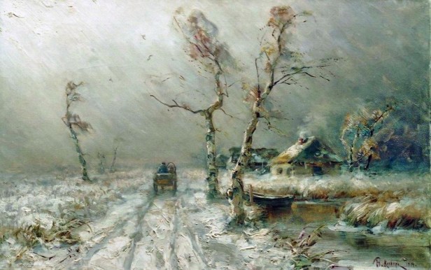 La tempête de neige arrive. 1910. Collection privée.