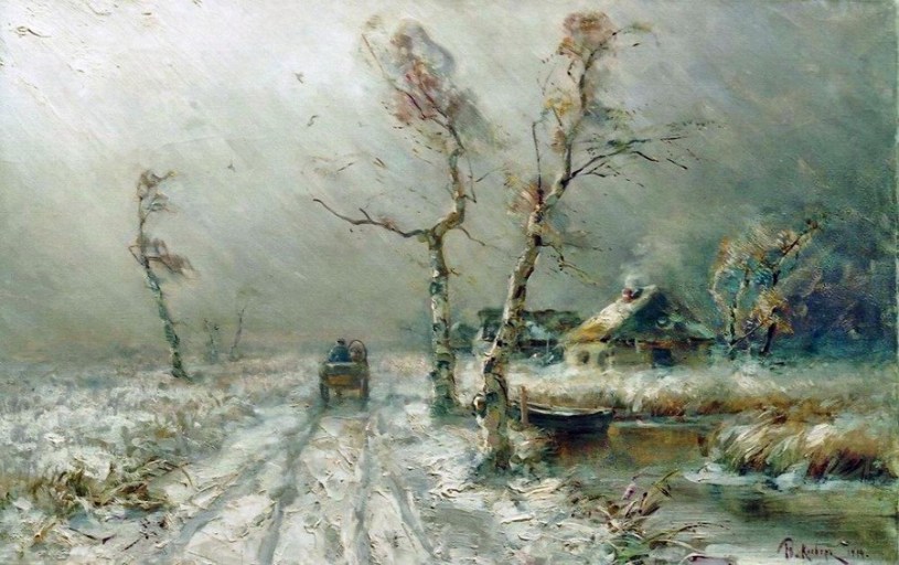 La tempête de neige arrive. 1910. Collection privée.