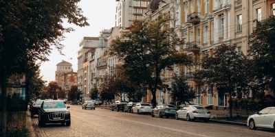 cobblestone street in kyiv