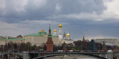cityscape of moscow with kremlin in background