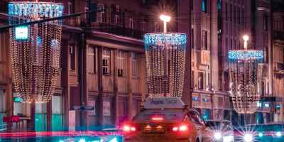 cars on road during night time