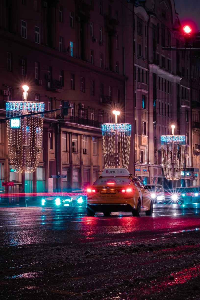 cars on road during night time